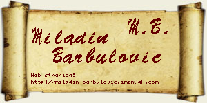 Miladin Barbulović vizit kartica